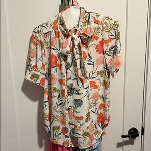 Kate Spade Multicolor Floral Blouse with Bow